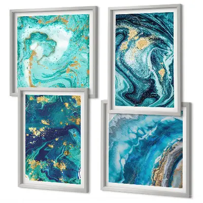 Set de tablouri gata de agățat cu abstracțiuni din vopsea decorativă