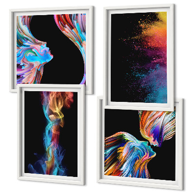 Set tablouri gata de agățat Abstracțiuni colorate, fețe, forme