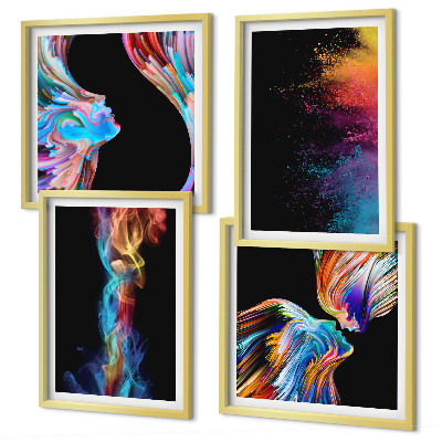 Set tablouri gata de agățat Abstracțiuni colorate, fețe, forme