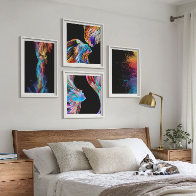 Set tablouri gata de agățat Abstracțiuni colorate, fețe, forme