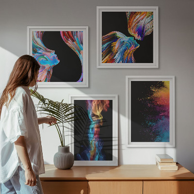 Set tablouri gata de agățat Abstracțiuni colorate, fețe, forme