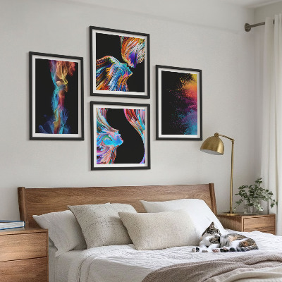 Set tablouri gata de agățat Abstracțiuni colorate, fețe, forme