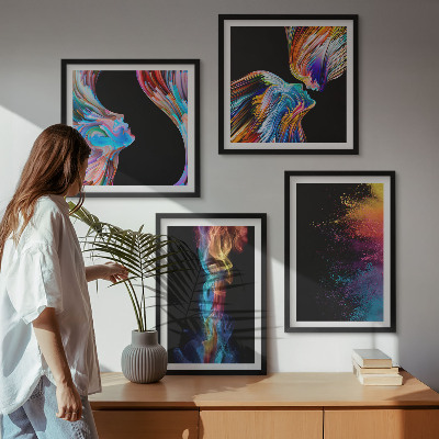 Set tablouri gata de agățat Abstracțiuni colorate, fețe, forme