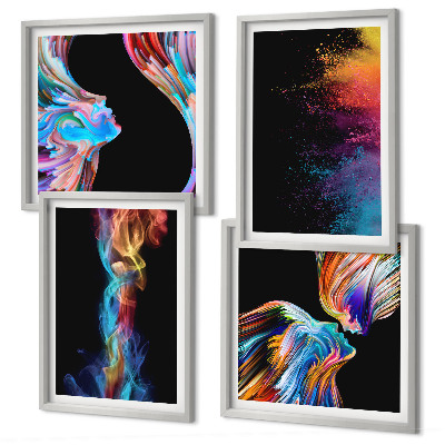 Set tablouri gata de agățat Abstracțiuni colorate, fețe, forme