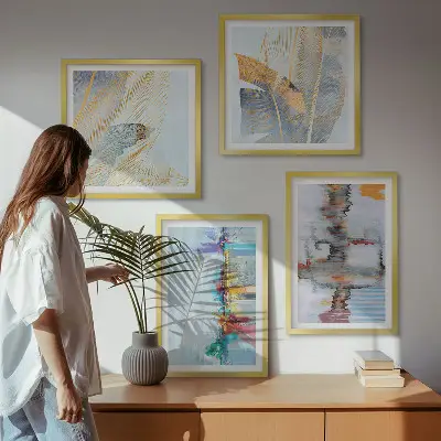 Compoziții de pictură abstractă set tablouri gata de agățat