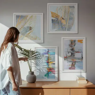 Compoziții de pictură abstractă set tablouri gata de agățat