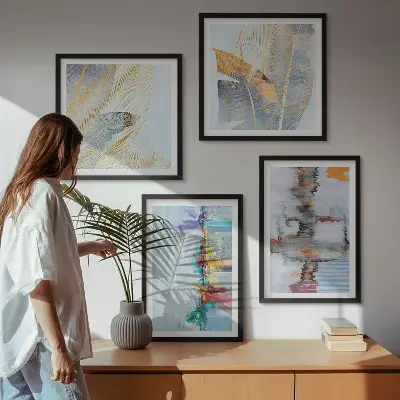 Compoziții de pictură abstractă set tablouri gata de agățat
