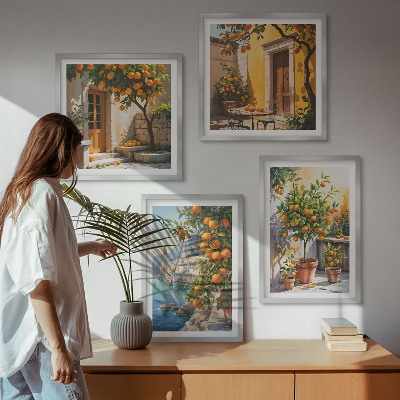 Set tablouri gata de agățat Peisaje pictate cu citrice