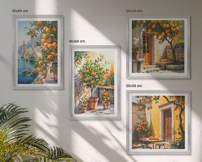 Set tablouri gata de agățat Peisaje pictate cu citrice