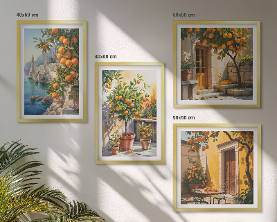 Set tablouri gata de agățat Peisaje pictate cu citrice