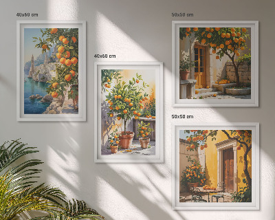 Set tablouri gata de agățat Peisaje pictate cu citrice