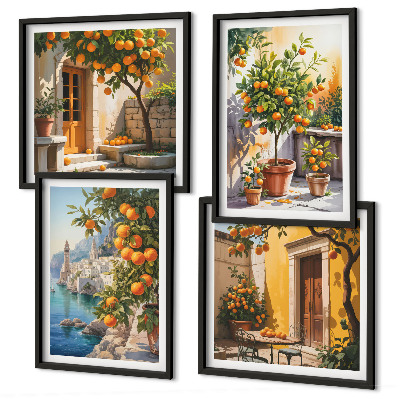 Set tablouri gata de agățat Peisaje pictate cu citrice