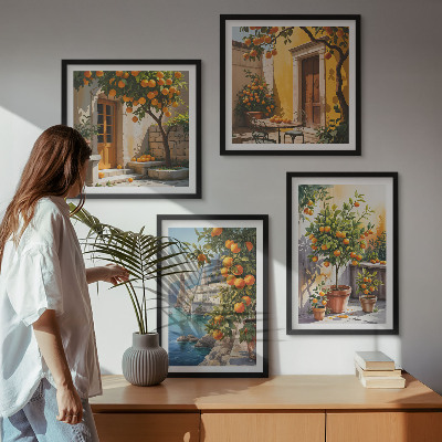 Set tablouri gata de agățat Peisaje pictate cu citrice