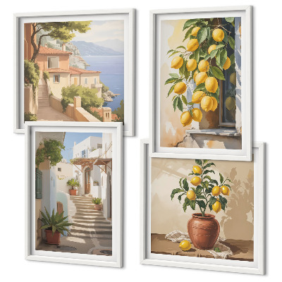 Set tablouri gata de agățat Vedere la mare pe străzile Lemon