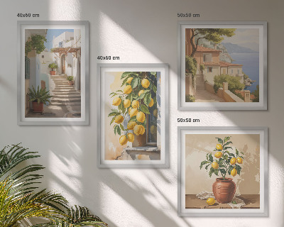 Set tablouri gata de agățat Vedere la mare pe străzile Lemon