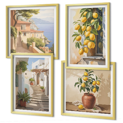 Set tablouri gata de agățat Vedere la mare pe străzile Lemon