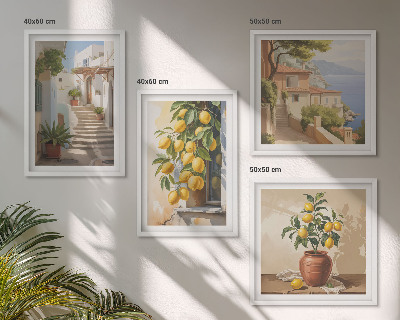 Set tablouri gata de agățat Vedere la mare pe străzile Lemon