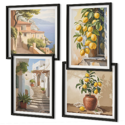 Set tablouri gata de agățat Vedere la mare pe străzile Lemon