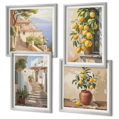 Set tablouri gata de agățat Vedere la mare pe străzile Lemon