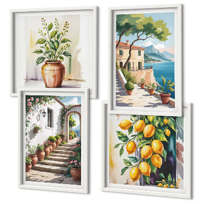 Set tablouri gata de agățat Flori de lămâie de pe malul mării
