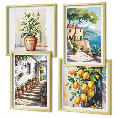 Set tablouri gata de agățat Flori de lămâie de pe malul mării