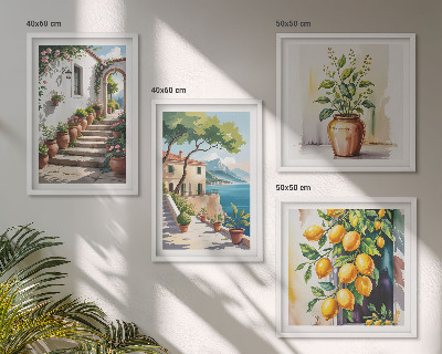 Set tablouri gata de agățat Flori de lămâie de pe malul mării