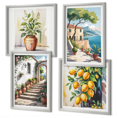 Set tablouri gata de agățat Flori de lămâie de pe malul mării