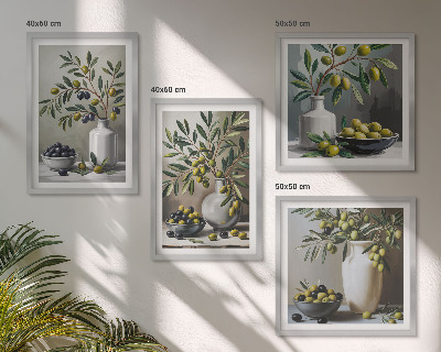 Set tablouri gata de agățat Măsline în gri ceramic
