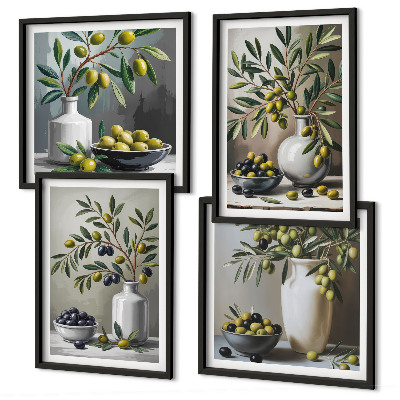 Set tablouri gata de agățat Măsline în gri ceramic