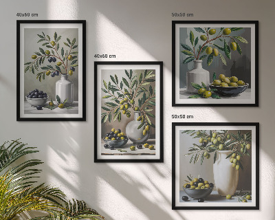 Set tablouri gata de agățat Măsline în gri ceramic