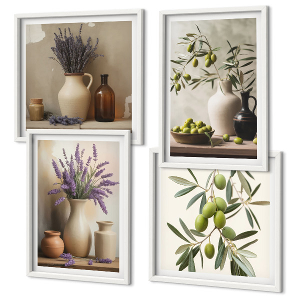Compoziție de tablouri pentru perete Flori în decorațiuni de vaze