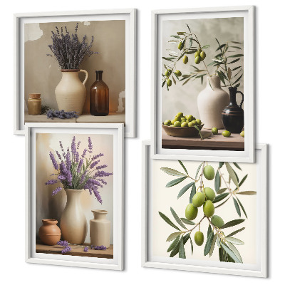 Compoziție de tablouri pentru perete Flori în decorațiuni de vaze