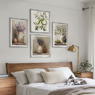 Compoziție de tablouri pentru perete Flori în decorațiuni de vaze