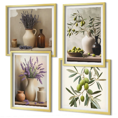 Compoziție de tablouri pentru perete Flori în decorațiuni de vaze