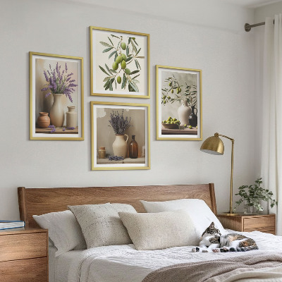 Compoziție de tablouri pentru perete Flori în decorațiuni de vaze