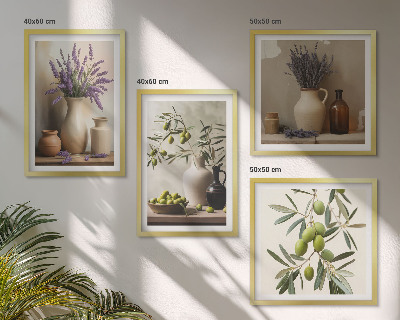 Compoziție de tablouri pentru perete Flori în decorațiuni de vaze