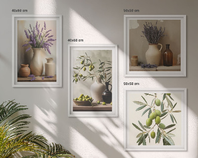 Compoziție de tablouri pentru perete Flori în decorațiuni de vaze