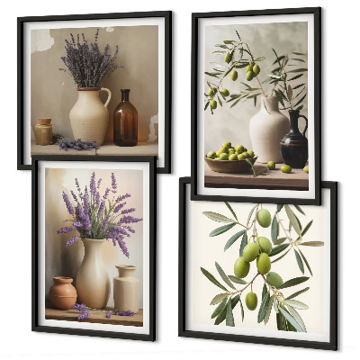 Compoziție de tablouri pentru perete Flori în decorațiuni de vaze
