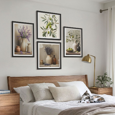 Compoziție de tablouri pentru perete Flori în decorațiuni de vaze