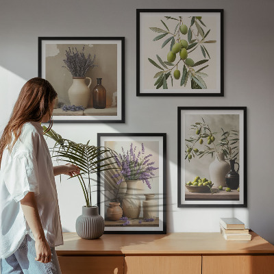 Compoziție de tablouri pentru perete Flori în decorațiuni de vaze