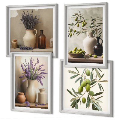 Compoziție de tablouri pentru perete Flori în decorațiuni de vaze