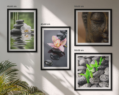 Set tablouri gata de agățat Compoziție Zen liniștită cu Buddha în formă de floare