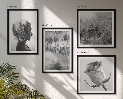 Compoziție de tablouri pentru perete Portret de femeie în ceață de pădure