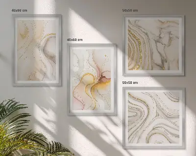 Compoziție de tablouri pentru perete cu modele abstracte calde