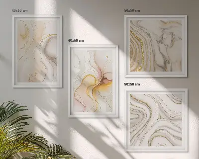 Compoziție de tablouri pentru perete cu modele abstracte calde