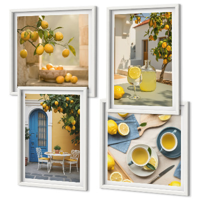 Set tablouri gata de agățat Ușă albastră cu limonadă de lămâi