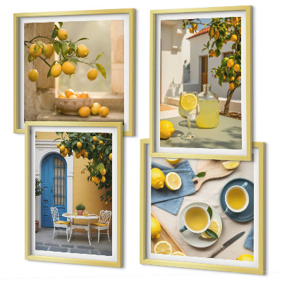 Set tablouri gata de agățat Ușă albastră cu limonadă de lămâi