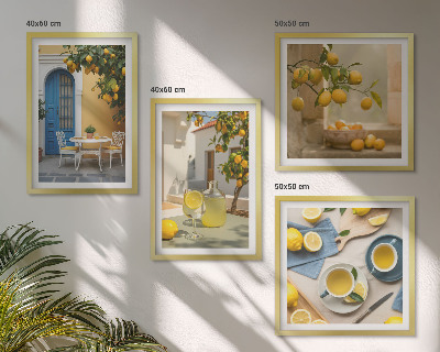 Set tablouri gata de agățat Ușă albastră cu limonadă de lămâi