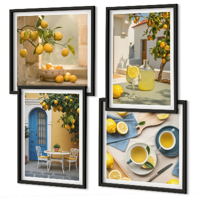 Set tablouri gata de agățat Ușă albastră cu limonadă de lămâi