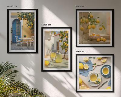 Set tablouri gata de agățat Ușă albastră cu limonadă de lămâi